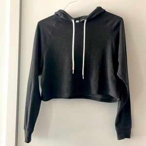 Cropped dark gray hoodie
